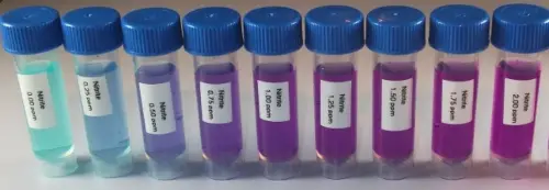 API Freshwater Master Test Kit: The various color results for nitrite tests 